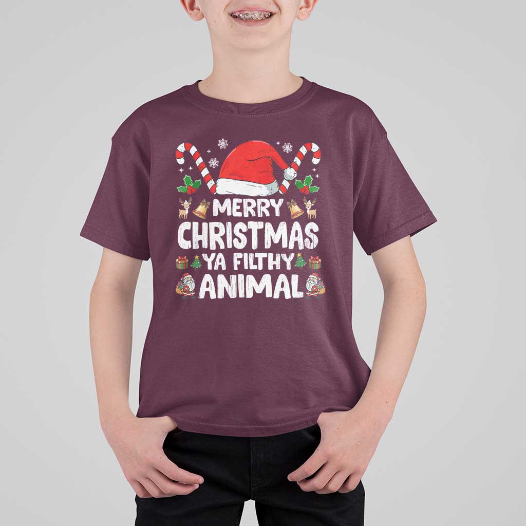 Merry Christmas Ya Filthy Animal T Shirt For Kid Funny Home Xmas Alone Movie Pajama - Wonder Print Shop