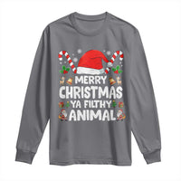 Merry Christmas Ya Filthy Animal Long Sleeve Shirt Funny Home Xmas Alone Movie Pajama - Wonder Print Shop