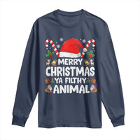 Merry Christmas Ya Filthy Animal Long Sleeve Shirt Funny Home Xmas Alone Movie Pajama - Wonder Print Shop