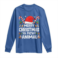 Merry Christmas Ya Filthy Animal Long Sleeve Shirt Funny Home Xmas Alone Movie Pajama - Wonder Print Shop