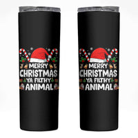 Merry Christmas Ya Filthy Animal Skinny Tumbler Funny Home Xmas Alone Movie Pajama - Wonder Print Shop