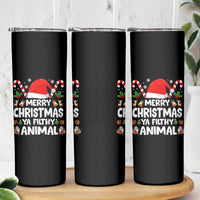 Merry Christmas Ya Filthy Animal Skinny Tumbler Funny Home Xmas Alone Movie Pajama - Wonder Print Shop