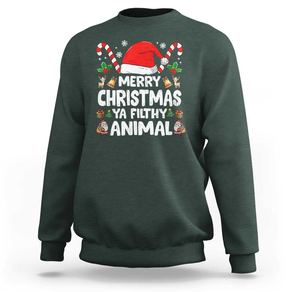 Merry Christmas Ya Filthy Animal Sweatshirt Funny Home Xmas Alone Movie Pajama - Wonder Print Shop