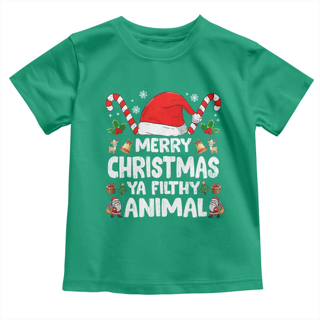 Merry Christmas Ya Filthy Animal Toddler T Shirt Funny Home Xmas Alone Movie Pajama - Wonder Print Shop