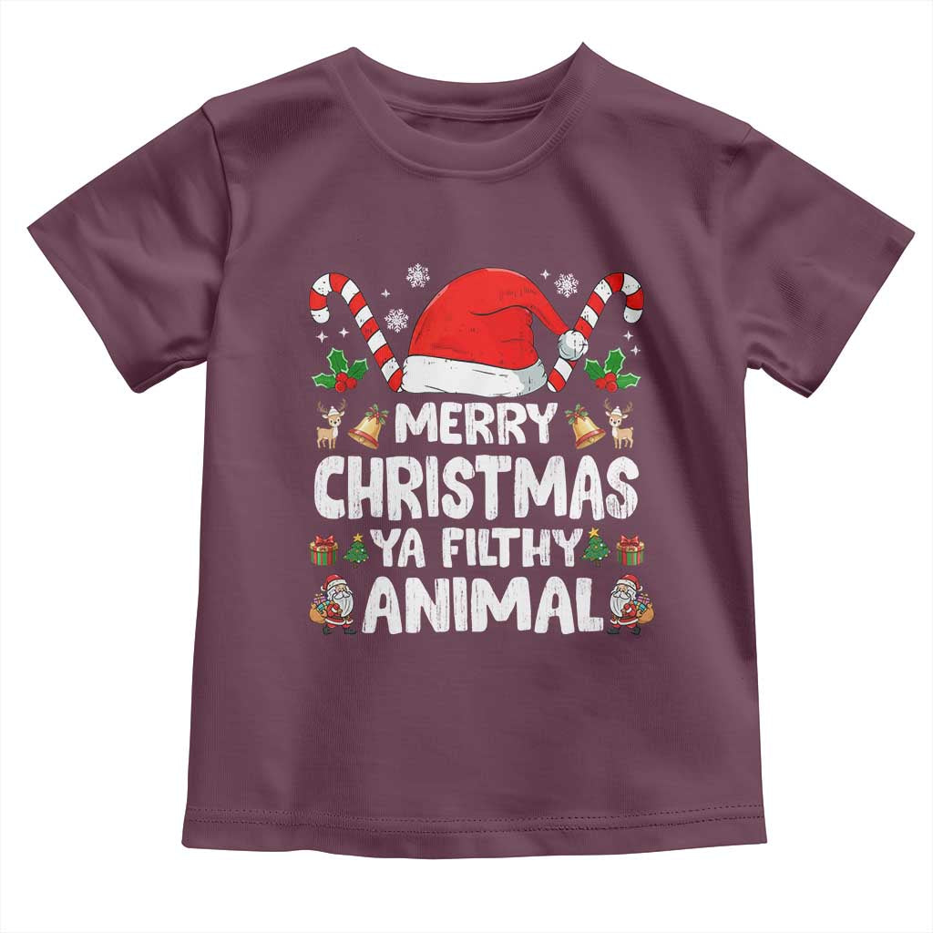Merry Christmas Ya Filthy Animal Toddler T Shirt Funny Home Xmas Alone Movie Pajama - Wonder Print Shop