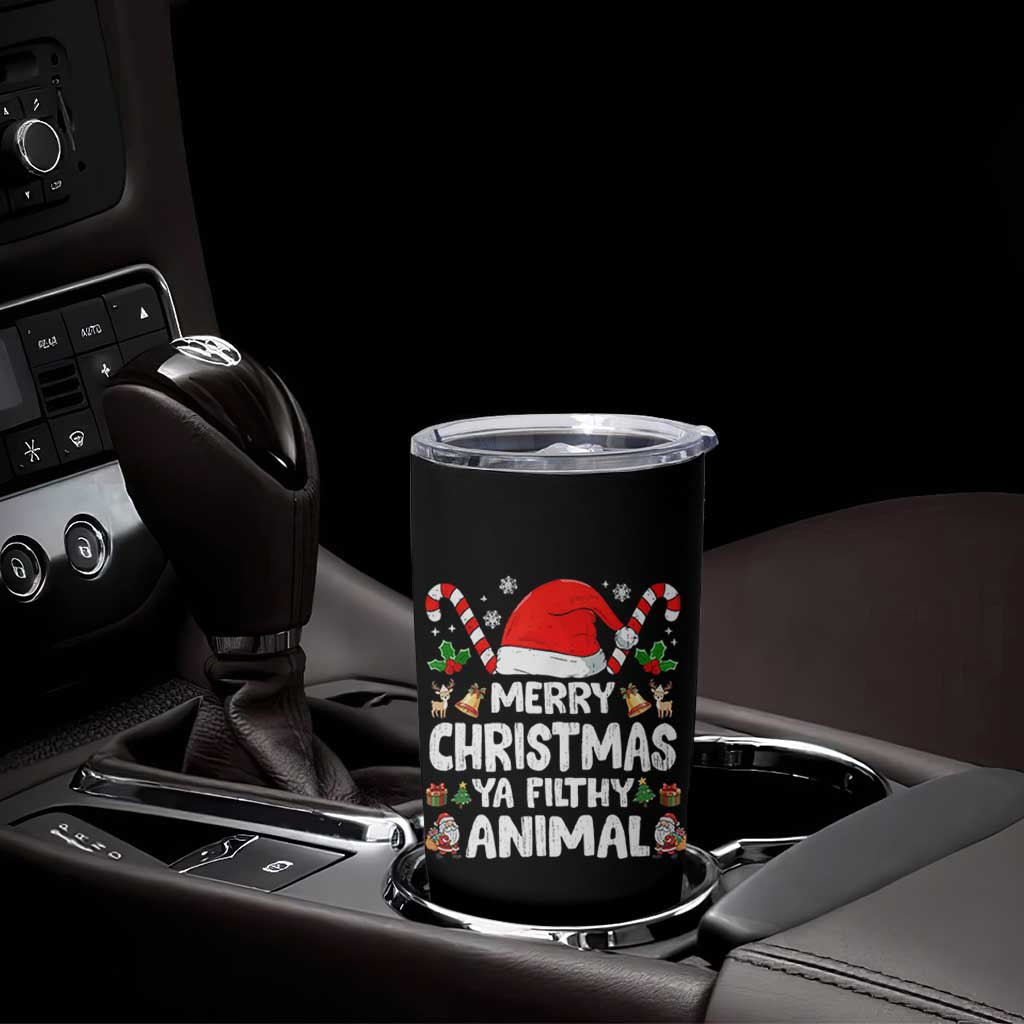 Merry Christmas Ya Filthy Animal Tumbler Cup Funny Home Xmas Alone Movie Pajama - Wonder Print Shop