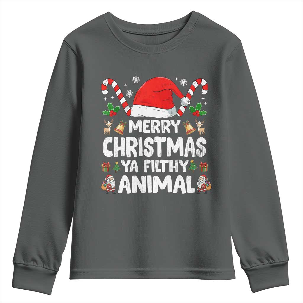 Merry Christmas Ya Filthy Animal Youth Sweatshirt Funny Home Xmas Alone Movie Pajama - Wonder Print Shop