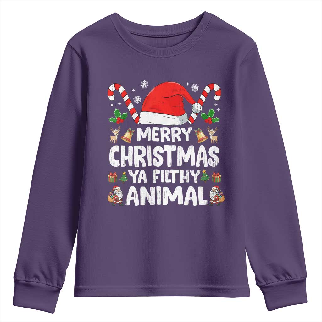 Merry Christmas Ya Filthy Animal Youth Sweatshirt Funny Home Xmas Alone Movie Pajama - Wonder Print Shop