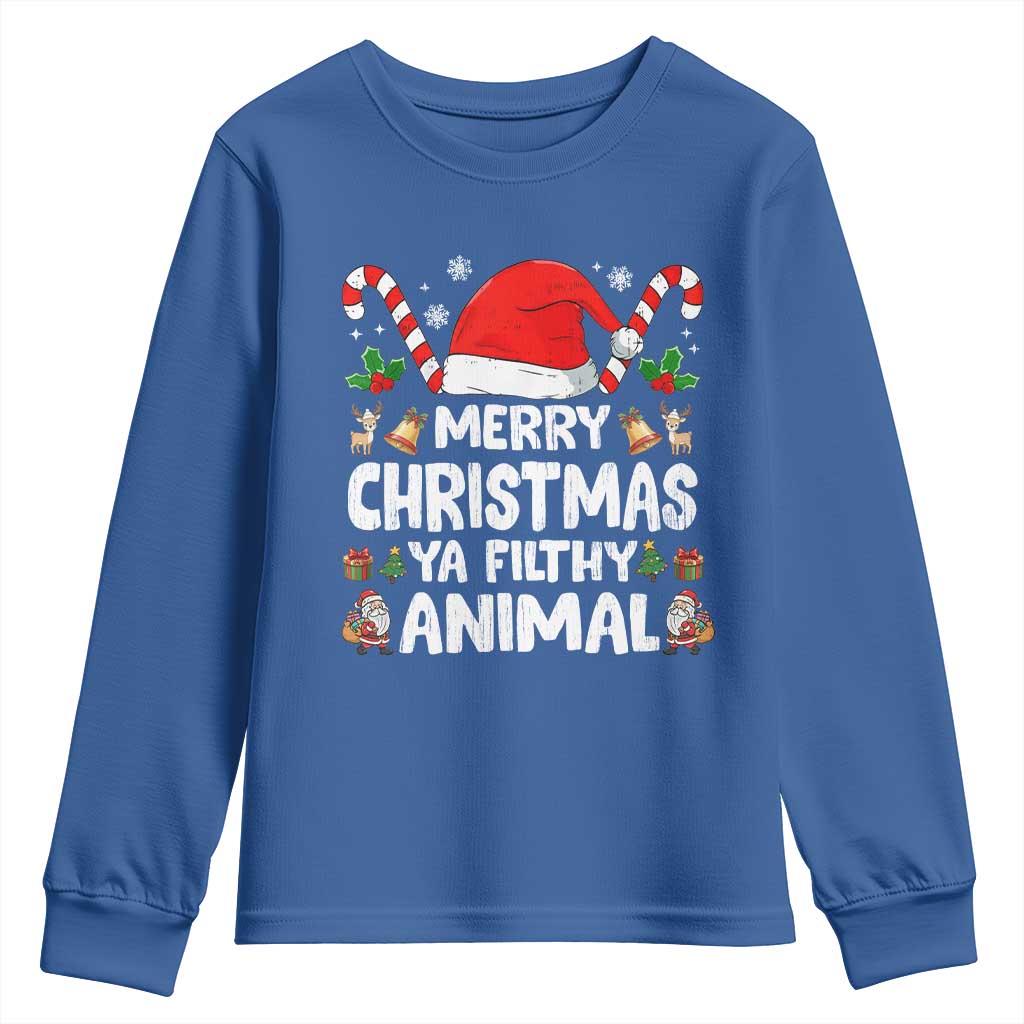 Merry Christmas Ya Filthy Animal Youth Sweatshirt Funny Home Xmas Alone Movie Pajama - Wonder Print Shop