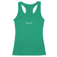 Jolly Christmas Subtle Minimal Racerback Tank Top Funny Holiday Party Simple - Wonder Print Shop