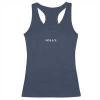 Jolly Christmas Subtle Minimal Racerback Tank Top Funny Holiday Party Simple - Wonder Print Shop