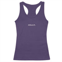 Jolly Christmas Subtle Minimal Racerback Tank Top Funny Holiday Party Simple - Wonder Print Shop