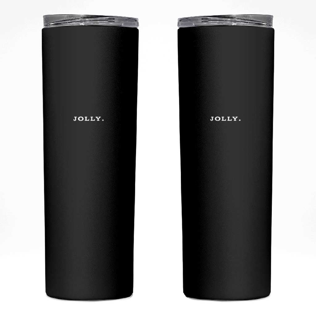 Jolly Christmas Subtle Minimal Skinny Tumbler Funny Holiday Party Simple - Wonder Print Shop