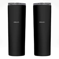 Jolly Christmas Subtle Minimal Skinny Tumbler Funny Holiday Party Simple - Wonder Print Shop