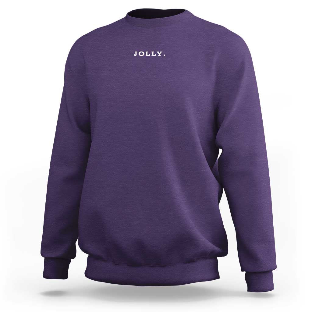 Jolly Christmas Subtle Minimal Sweatshirt Funny Holiday Party Simple - Wonder Print Shop