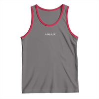 Jolly Christmas Subtle Minimal Tank Top Funny Holiday Party Simple - Wonder Print Shop