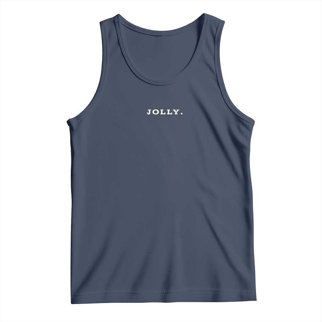 Jolly Christmas Subtle Minimal Tank Top Funny Holiday Party Simple - Wonder Print Shop