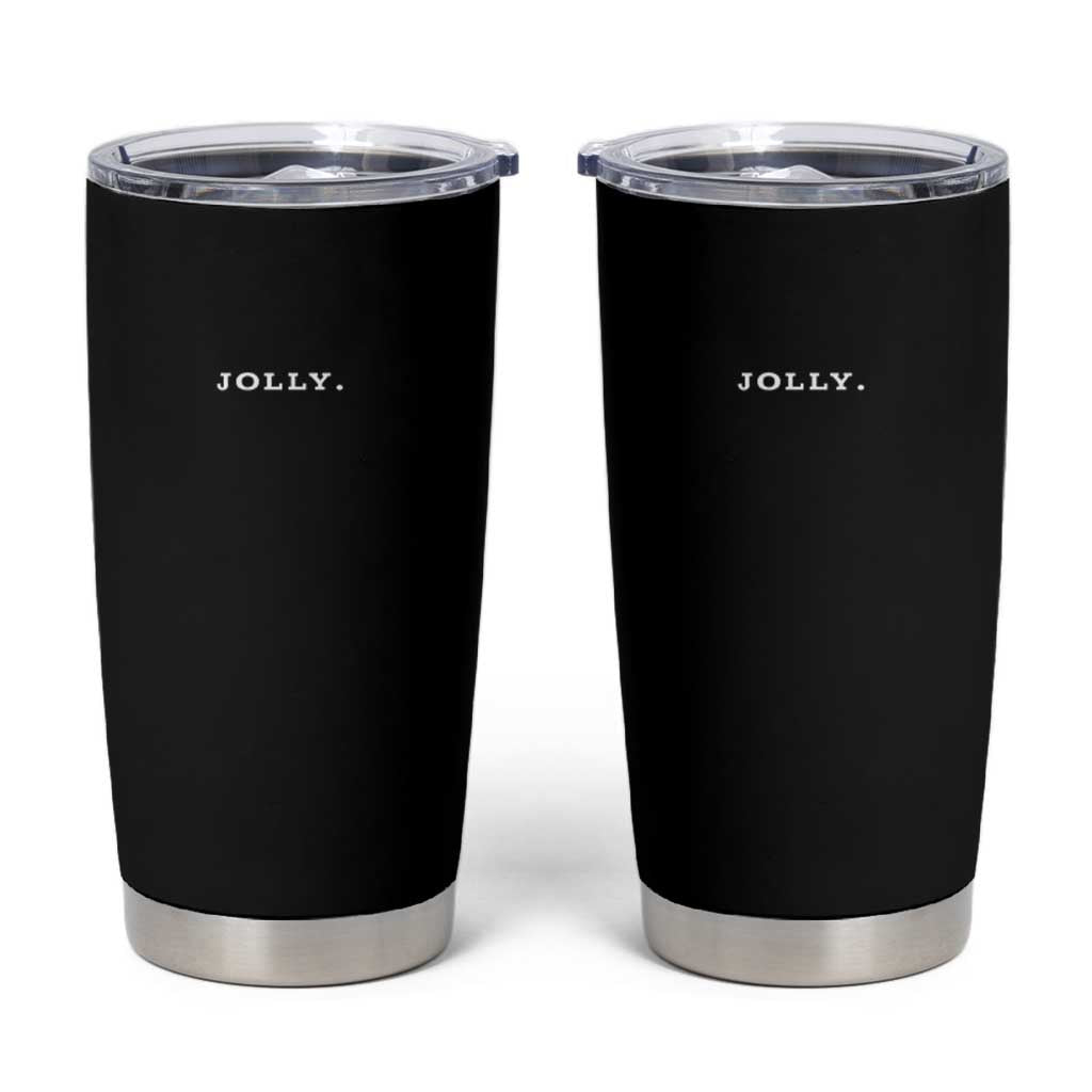 Jolly Christmas Subtle Minimal Tumbler Cup Funny Holiday Party Simple - Wonder Print Shop