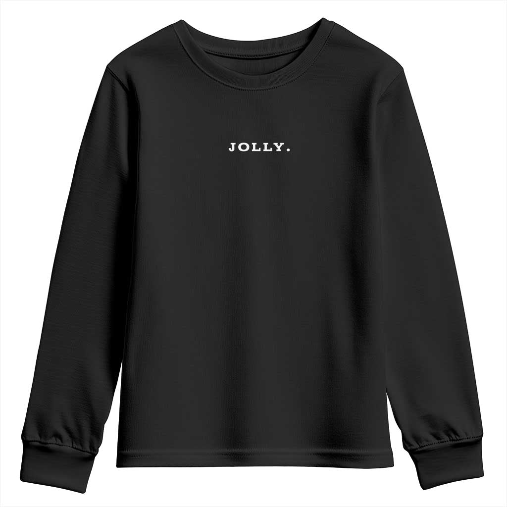 Jolly Christmas Subtle Minimal Youth Sweatshirt Funny Holiday Party Simple - Wonder Print Shop