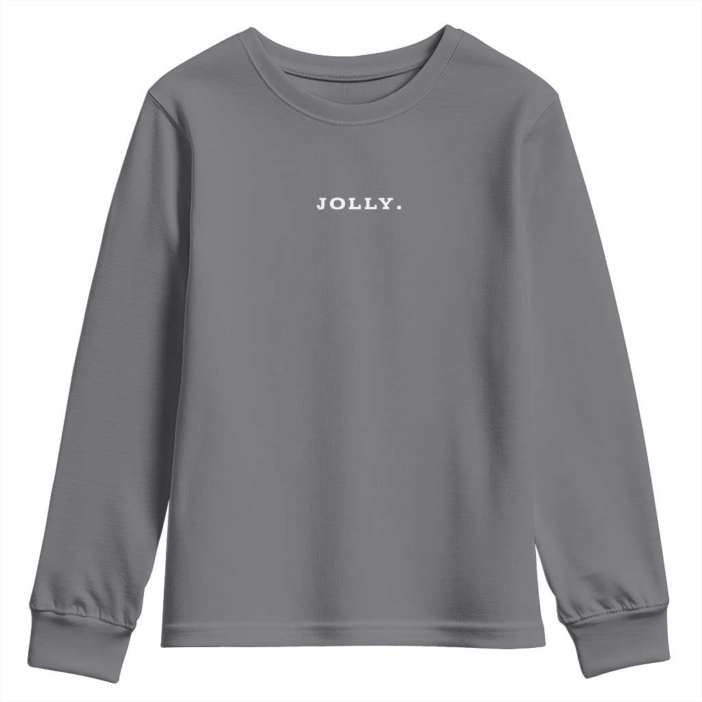 Jolly Christmas Subtle Minimal Youth Sweatshirt Funny Holiday Party Simple - Wonder Print Shop