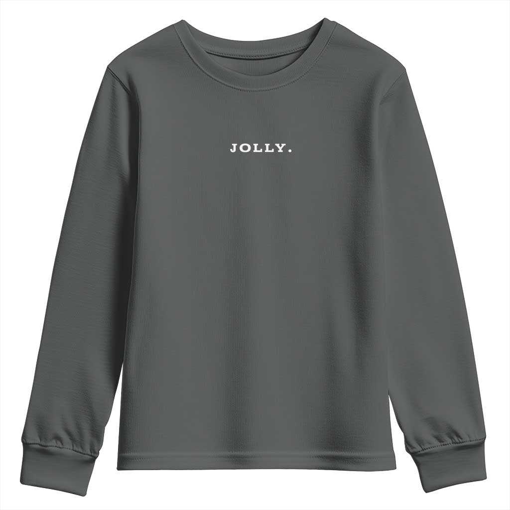 Jolly Christmas Subtle Minimal Youth Sweatshirt Funny Holiday Party Simple - Wonder Print Shop