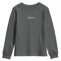 Jolly Christmas Subtle Minimal Youth Sweatshirt Funny Holiday Party Simple - Wonder Print Shop