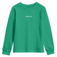 Jolly Christmas Subtle Minimal Youth Sweatshirt Funny Holiday Party Simple - Wonder Print Shop