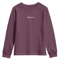 Jolly Christmas Subtle Minimal Youth Sweatshirt Funny Holiday Party Simple - Wonder Print Shop
