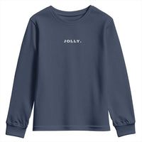 Jolly Christmas Subtle Minimal Youth Sweatshirt Funny Holiday Party Simple - Wonder Print Shop