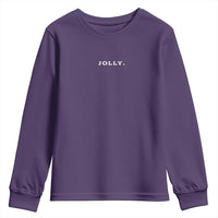 Jolly Christmas Subtle Minimal Youth Sweatshirt Funny Holiday Party Simple - Wonder Print Shop