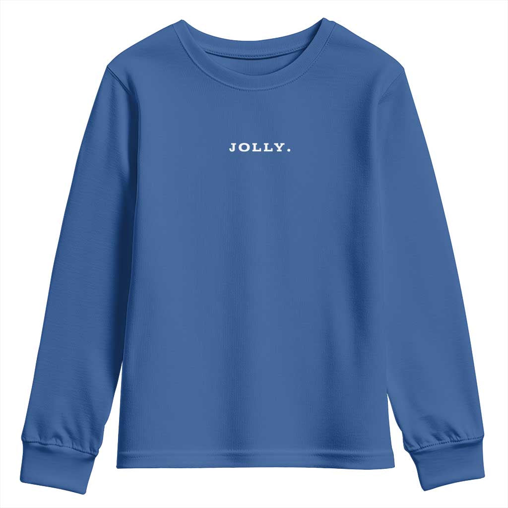 Jolly Christmas Subtle Minimal Youth Sweatshirt Funny Holiday Party Simple - Wonder Print Shop