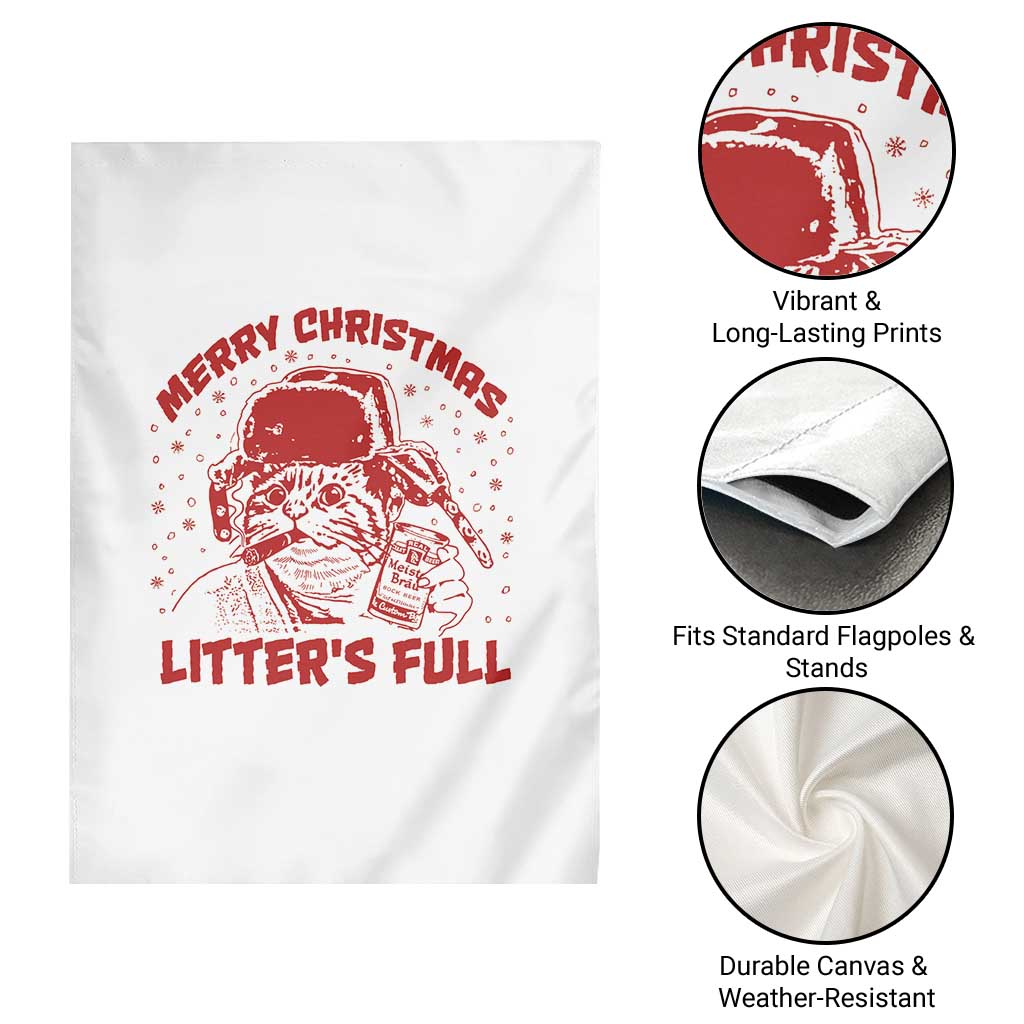 Litters Full Garden Flag Funny Cat Christmas Vacation - Wonder Print Shop