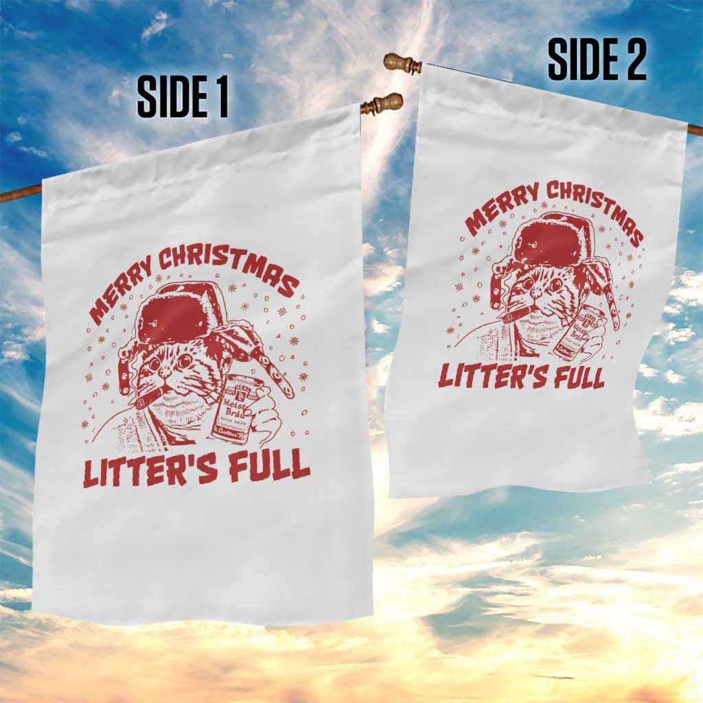 Litters Full Garden Flag Funny Cat Christmas Vacation - Wonder Print Shop