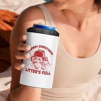 Litters Full 4 in 1 Can Cooler Tumbler Funny Cat Christmas Vacation - Wonder Print Shop