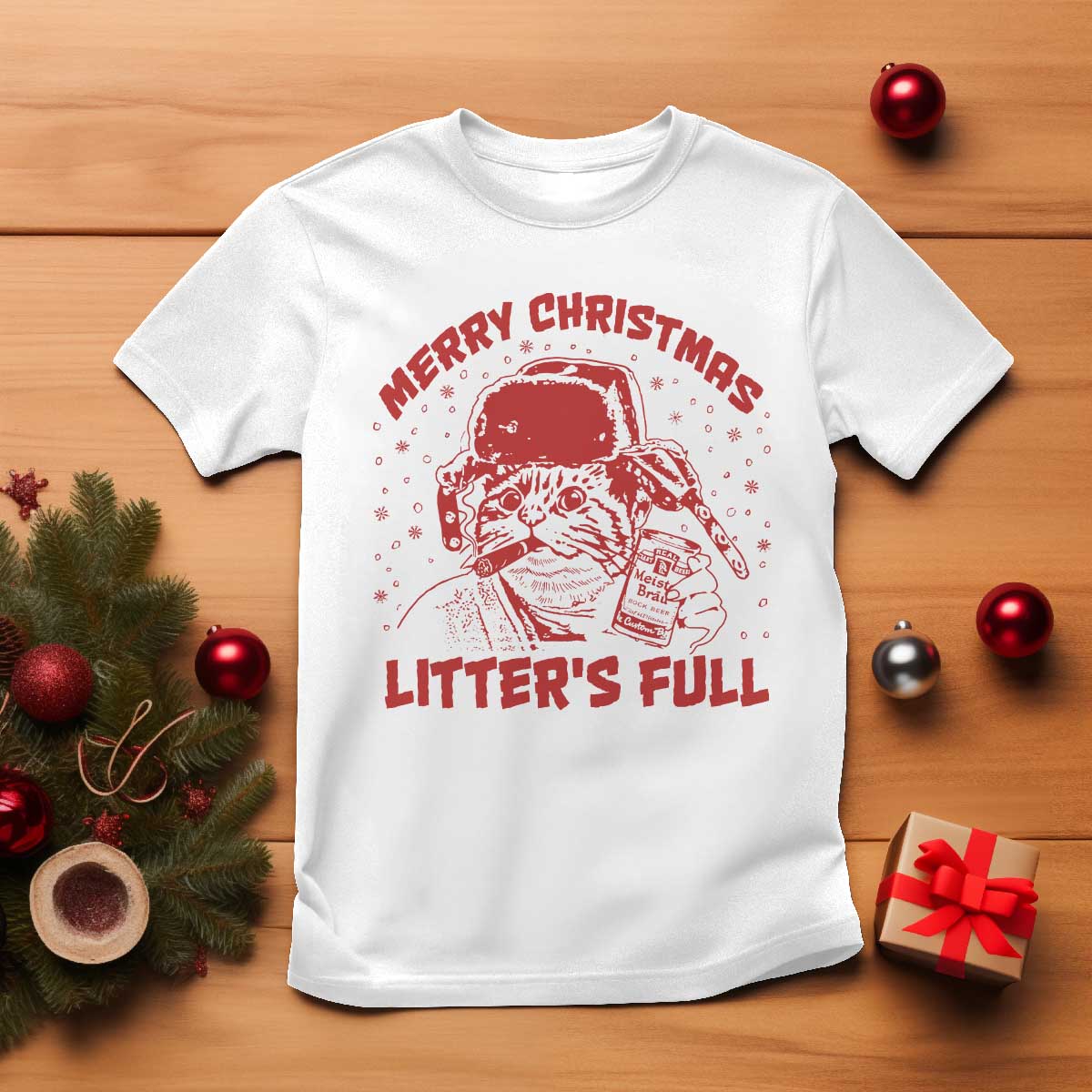 Litters Full T Shirt Funny Cat Christmas Vacation - Wonder Print Shop