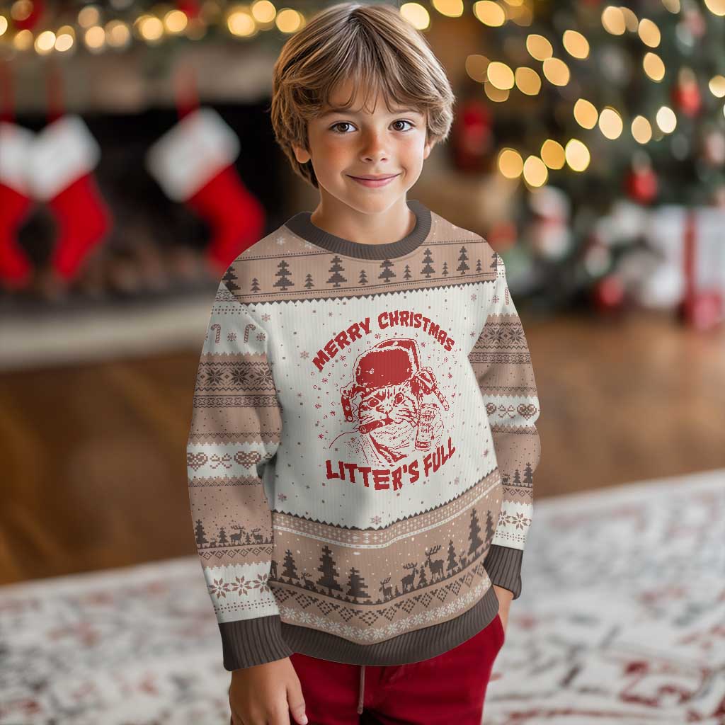 Litters Full Ugly Christmas Sweater Funny Cat Xmas Vacation - Wonder Print Shop