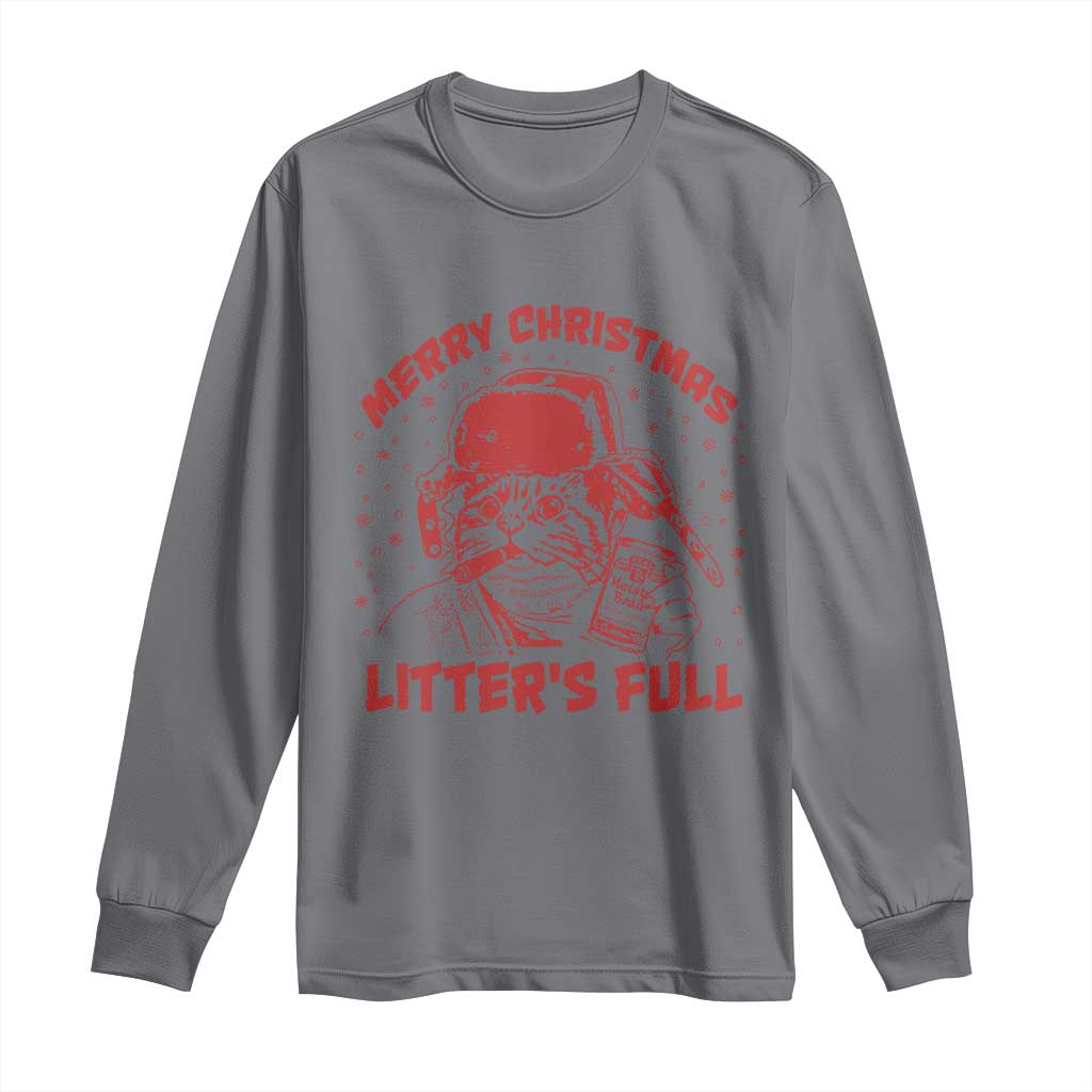 Litters Full Long Sleeve Shirt Funny Cat Christmas Vacation - Wonder Print Shop