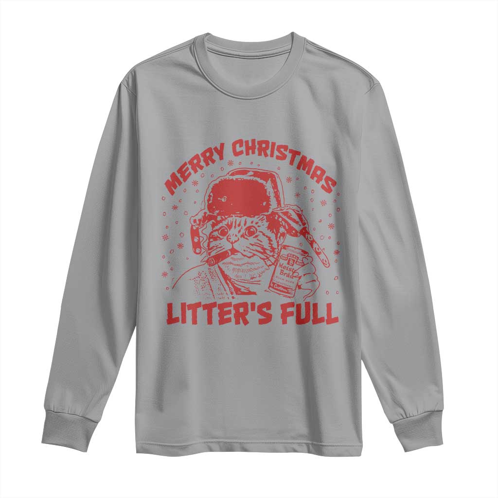 Litters Full Long Sleeve Shirt Funny Cat Christmas Vacation - Wonder Print Shop