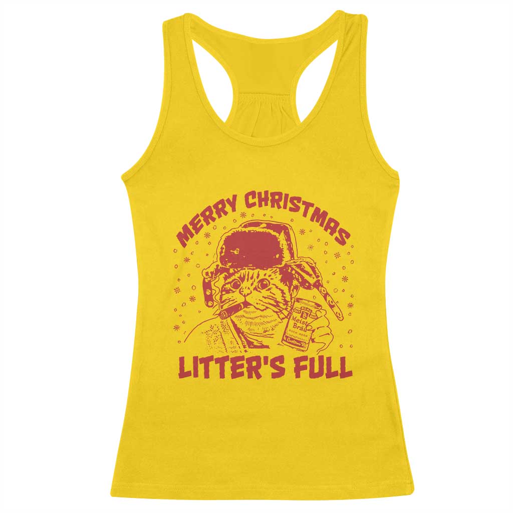Litters Full Racerback Tank Top Funny Cat Christmas Vacation - Wonder Print Shop