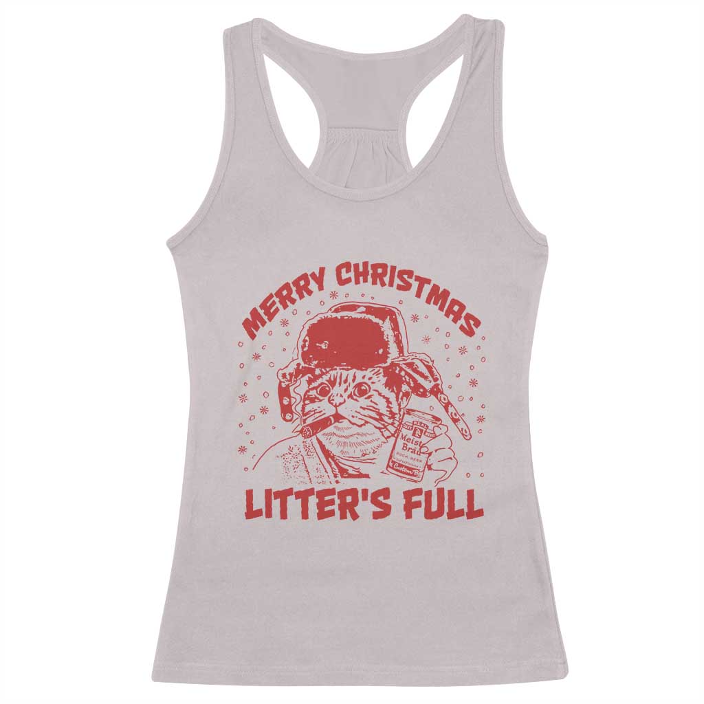Litters Full Racerback Tank Top Funny Cat Christmas Vacation - Wonder Print Shop