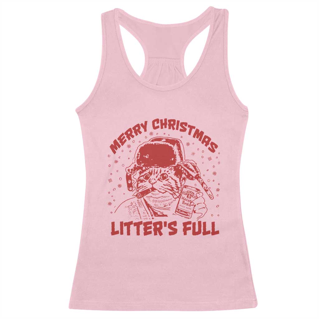 Litters Full Racerback Tank Top Funny Cat Christmas Vacation - Wonder Print Shop