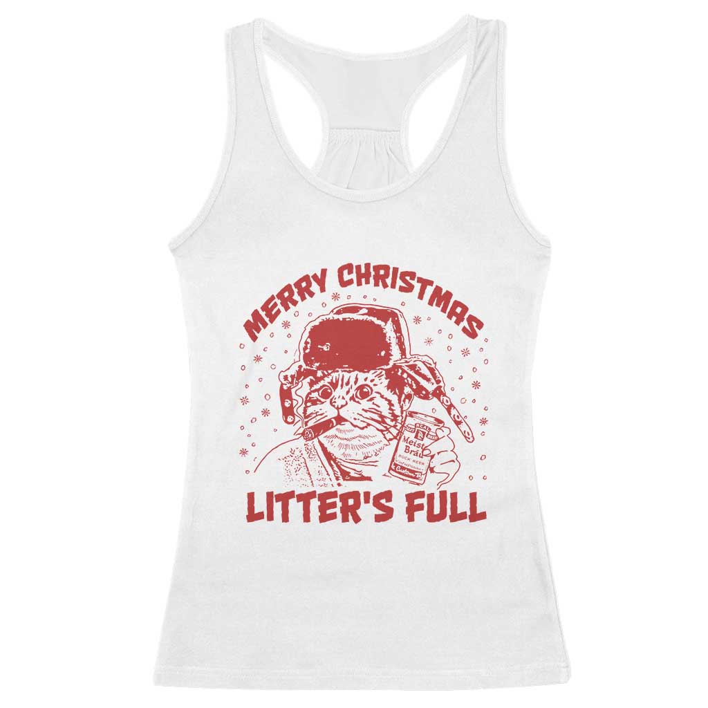 Litters Full Racerback Tank Top Funny Cat Christmas Vacation - Wonder Print Shop