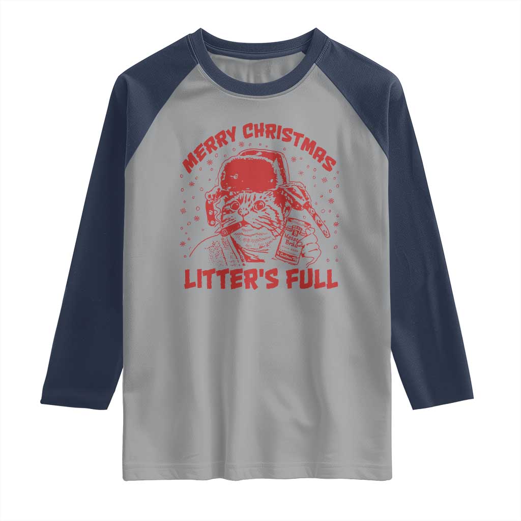 Litters Full Raglan Shirt Funny Cat Christmas Vacation - Wonder Print Shop