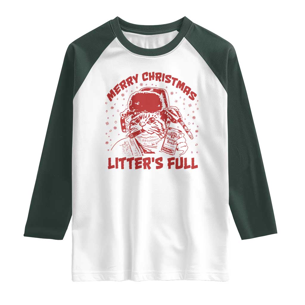 Litters Full Raglan Shirt Funny Cat Christmas Vacation - Wonder Print Shop