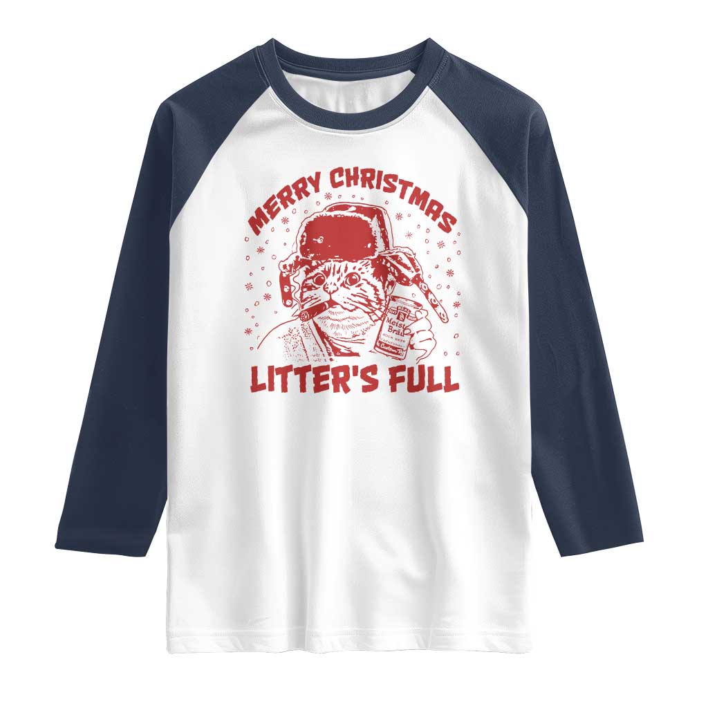 Litters Full Raglan Shirt Funny Cat Christmas Vacation - Wonder Print Shop