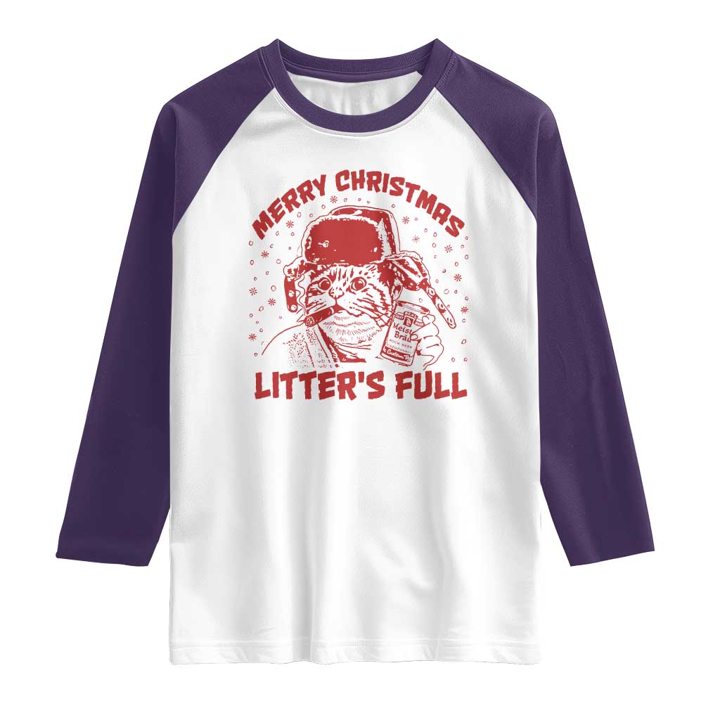 Litters Full Raglan Shirt Funny Cat Christmas Vacation - Wonder Print Shop