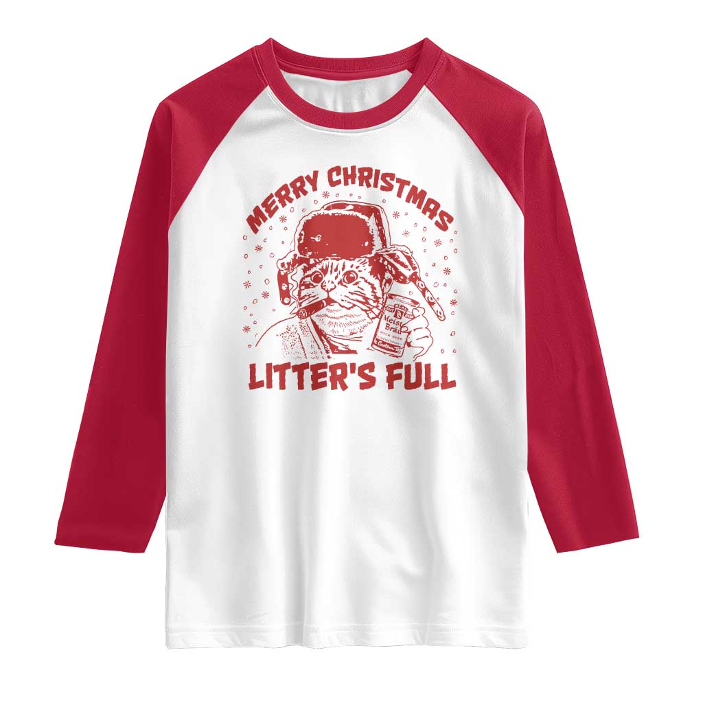 Litters Full Raglan Shirt Funny Cat Christmas Vacation - Wonder Print Shop