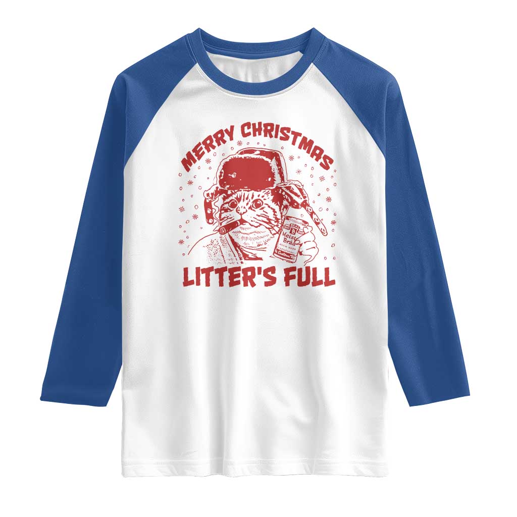 Litters Full Raglan Shirt Funny Cat Christmas Vacation - Wonder Print Shop