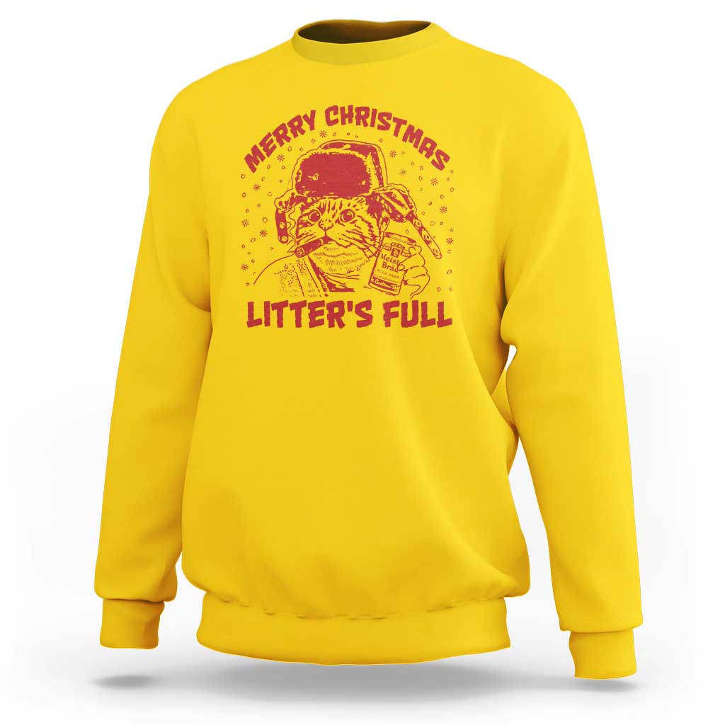 Litters Full Sweatshirt Funny Cat Christmas Vacation - Wonder Print Shop