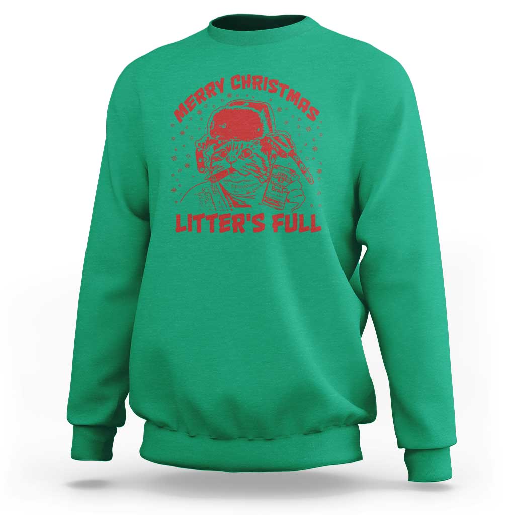 Litters Full Sweatshirt Funny Cat Christmas Vacation - Wonder Print Shop